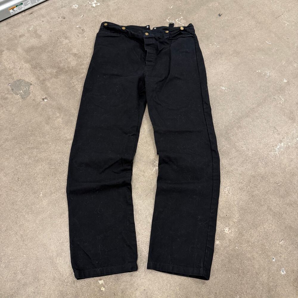 Scully Pants Men 38x33 Buckle Back Western Canvas Range Cowboy Frontier Black